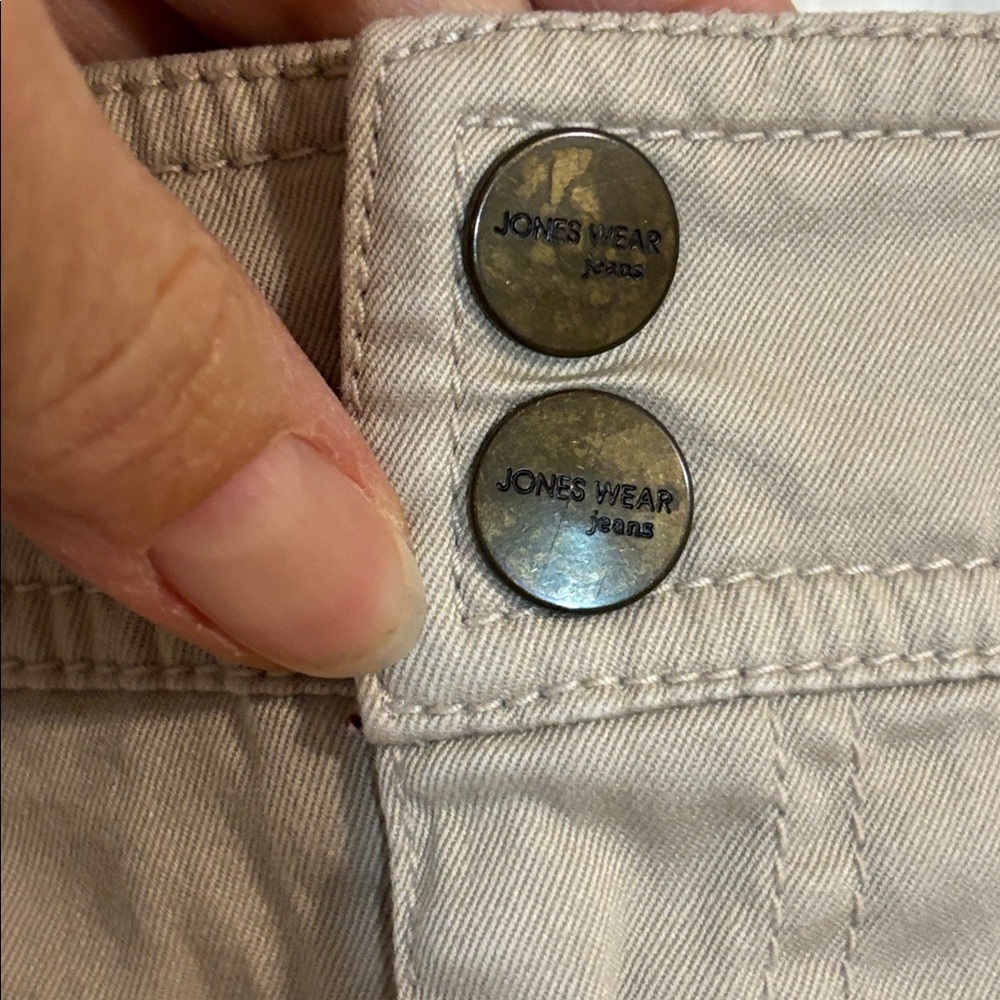 Jones Wear Jeans, Low Rise khaki pleated mini skirt, 12 - Picture 3 of 8